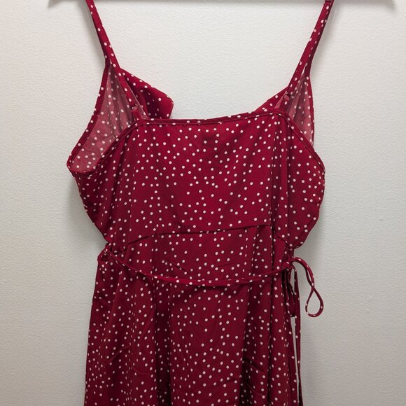 RED POLKA RUFFLE DRESS - Picture 3 of 5